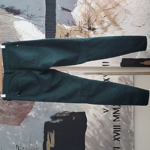 Pilcro & The Letterpress Damask Green Zip Ankle Crop Jean Anthropologie Women 26 - Picture 2 of 11